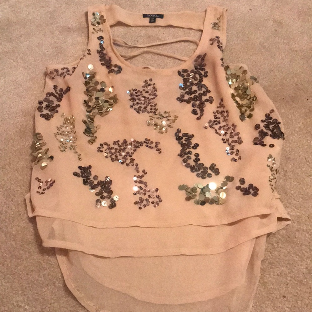 Tan sequin tank